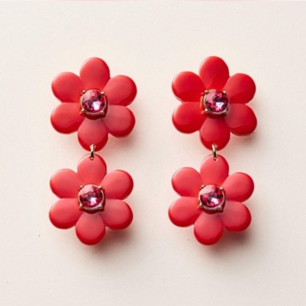Kate Spade x Target Red Flower Earrings NIB